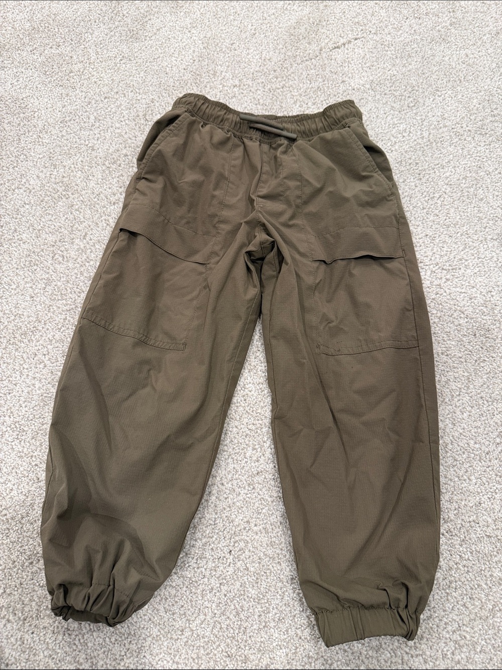 Boys Olive Cargo Jogger Pants - Casual Utility Fit